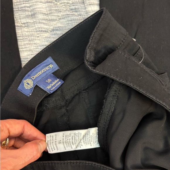 Democracy Womens Black Absolution Straight Leg Stretch Denim Waistband Sz 16 - - Picture 2 of 10